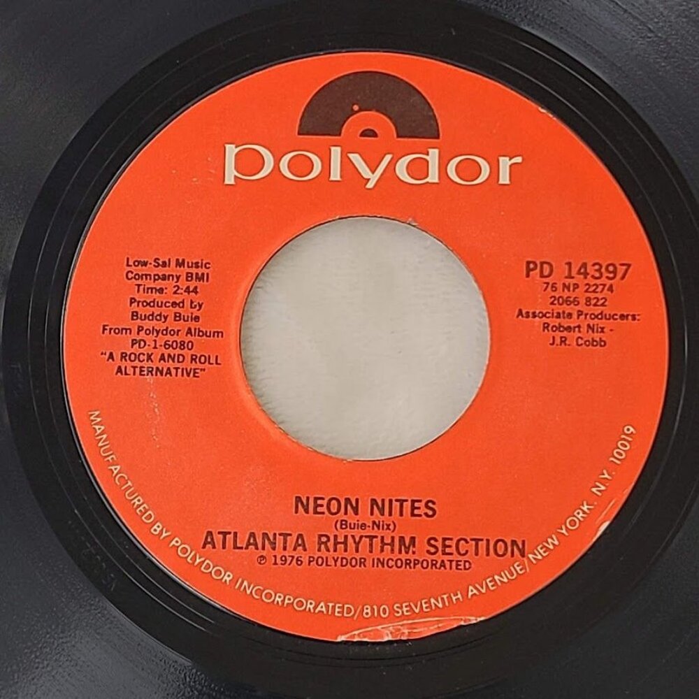 Atlanta Rhythm Section Neon Nites / Don't Miss The Message 45 RPM 7" Vinyl 1976